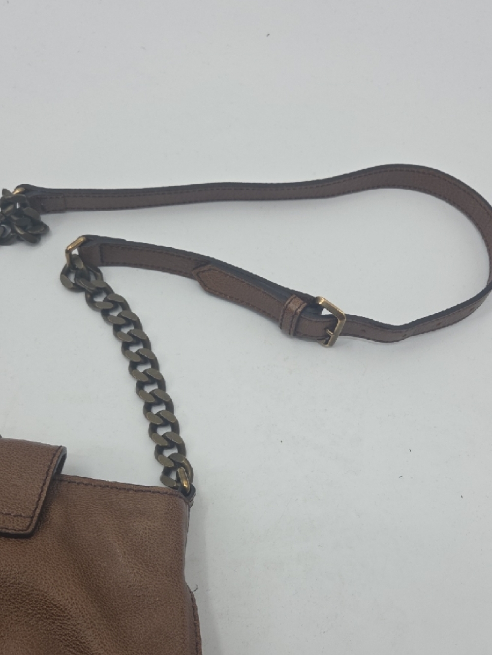 Burberry Brown Leather Crossbody with Chain Accent GORGEOUS - Picture 7 of 16